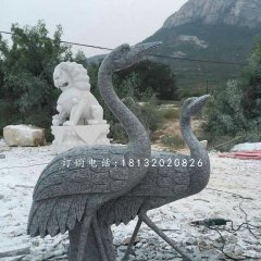 青石仙鶴雕塑,動物石雕