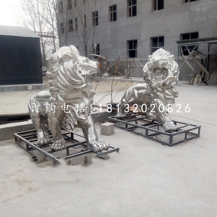不銹鋼西洋獅,歐式獅子雕塑