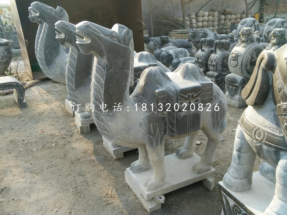 駱駝石雕,青石動(dòng)物雕塑 (2)