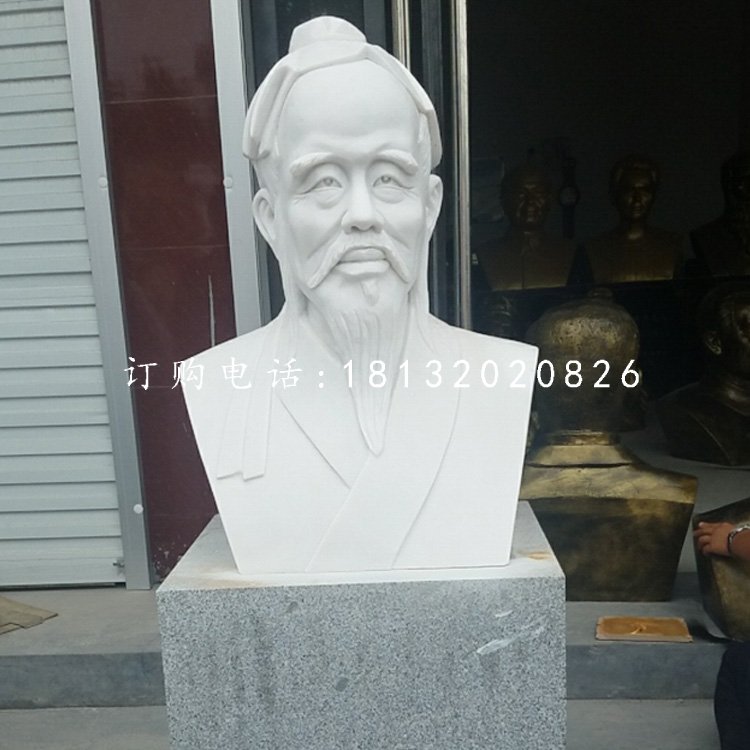 漢白玉華佗胸像,醫(yī)院人物石雕