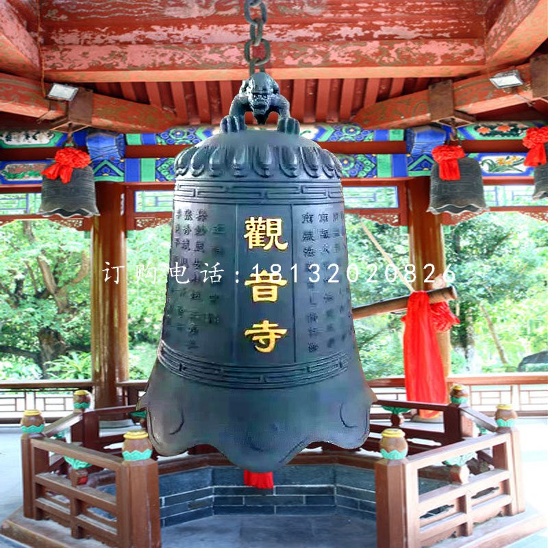 寺廟銅鐘，青銅鐘雕塑