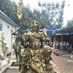 坐式銅關公,鑄銅關公雕塑