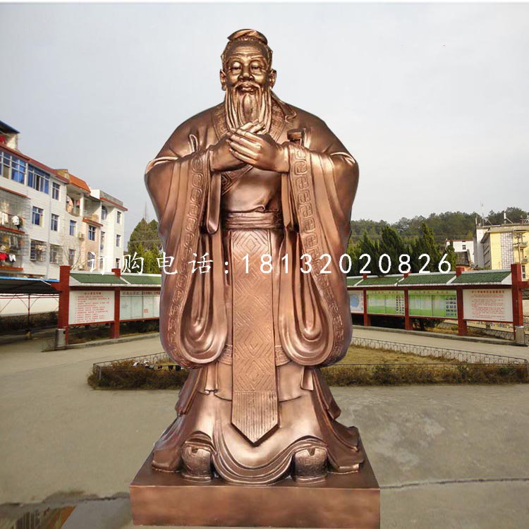 孔圣人銅雕，校園孔子像銅雕