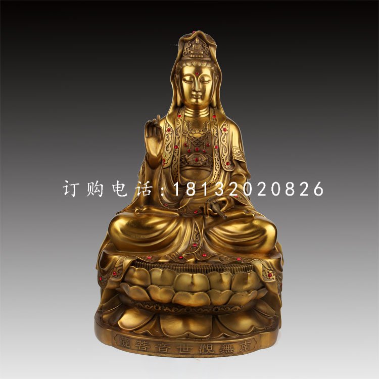 觀世音菩薩銅雕，鑄銅佛像