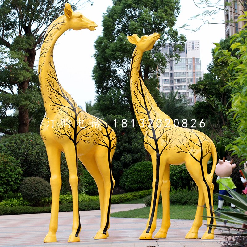 彩繪長(zhǎng)頸鹿,玻璃鋼動(dòng)物