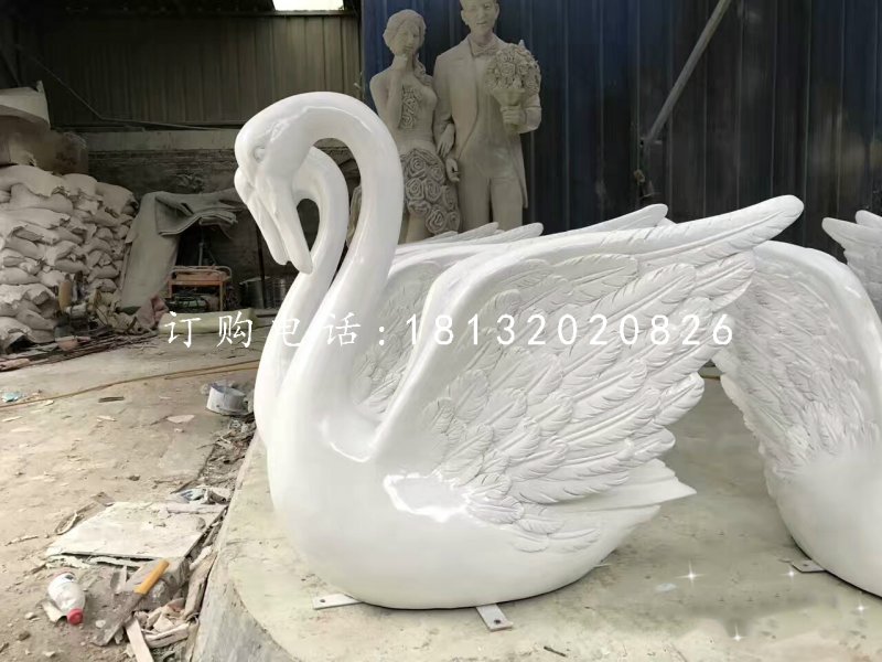 白天鵝雕塑，玻璃鋼動(dòng)物雕塑