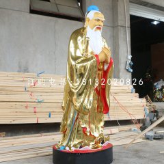 玻璃鋼孔子雕塑，貼金孔子雕塑