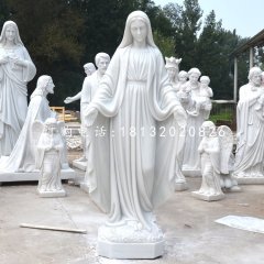 圣母石雕，漢白玉教堂人物雕塑