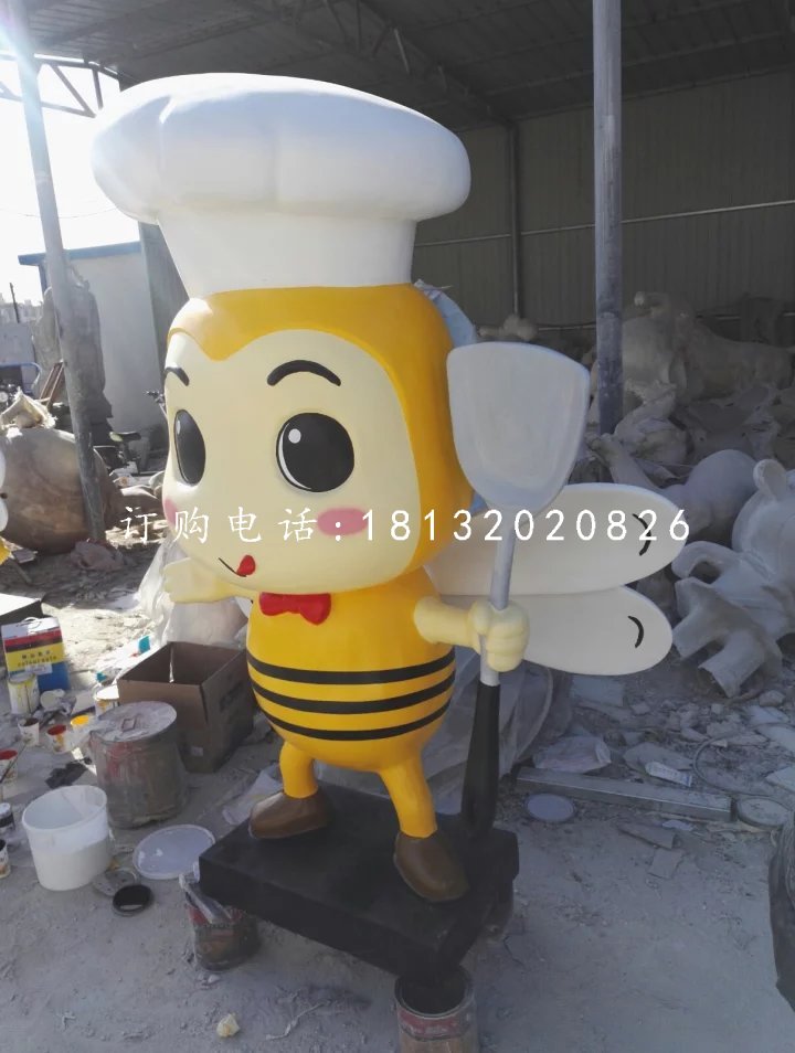 廚師小蜜蜂雕塑,卡通雕塑 (2)