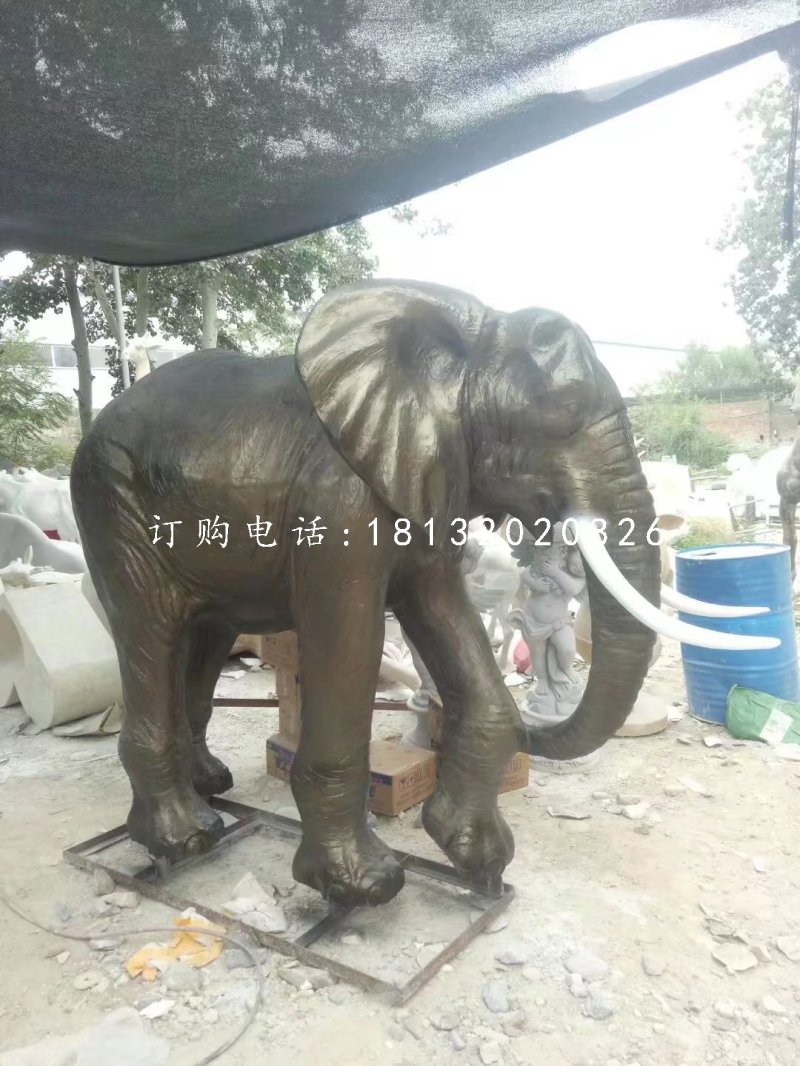 玻璃鋼仿銅大象雕塑,動(dòng)物雕塑 (1)