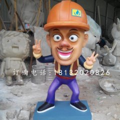 光頭強雕塑，玻璃鋼動畫人物