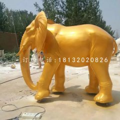 玻璃鋼噴漆小象，公園動物雕塑