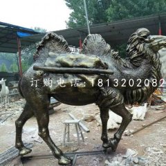 馱貨駱駝雕塑,玻璃鋼仿銅動物雕塑