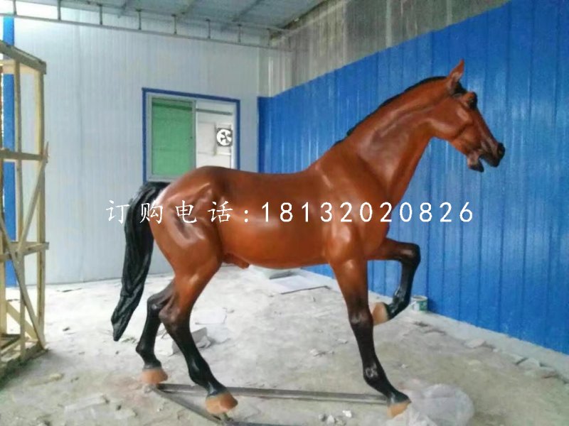 走馬雕塑,玻璃鋼仿真馬 (2)