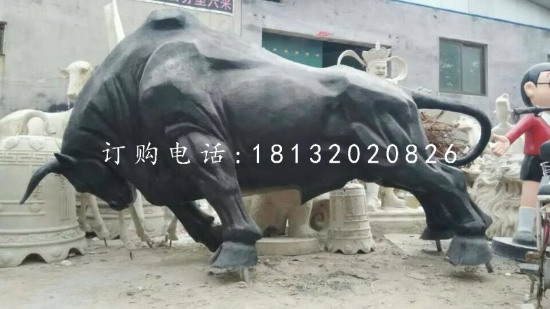 玻璃鋼拓荒牛雕塑,仿銅動(dòng)物雕塑