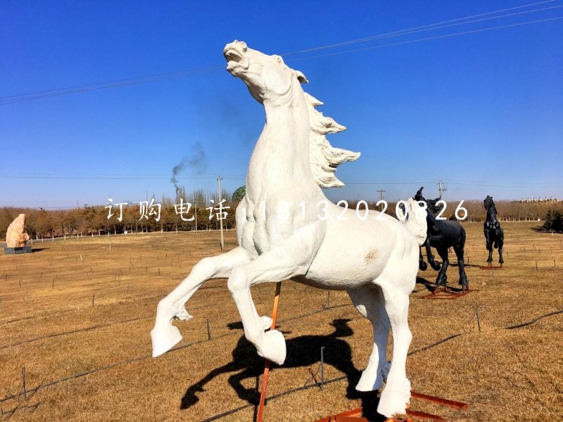 白馬雕塑,玻璃鋼動物雕塑 (1)