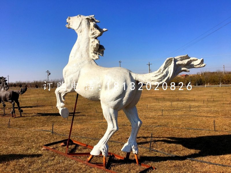 白馬雕塑,玻璃鋼動物雕塑 (2)