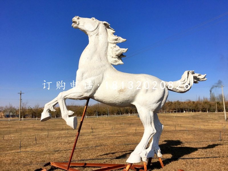 白馬雕塑,玻璃鋼動物雕塑 (3)