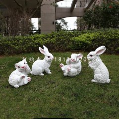 白兔雕塑，玻璃鋼動物雕塑