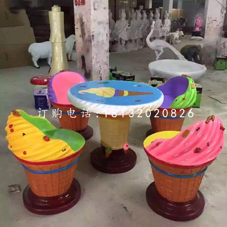 冰淇淋造型座椅,玻璃鋼卡通雕塑
