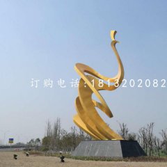 抽象孔雀雕塑，不銹鋼景觀雕塑