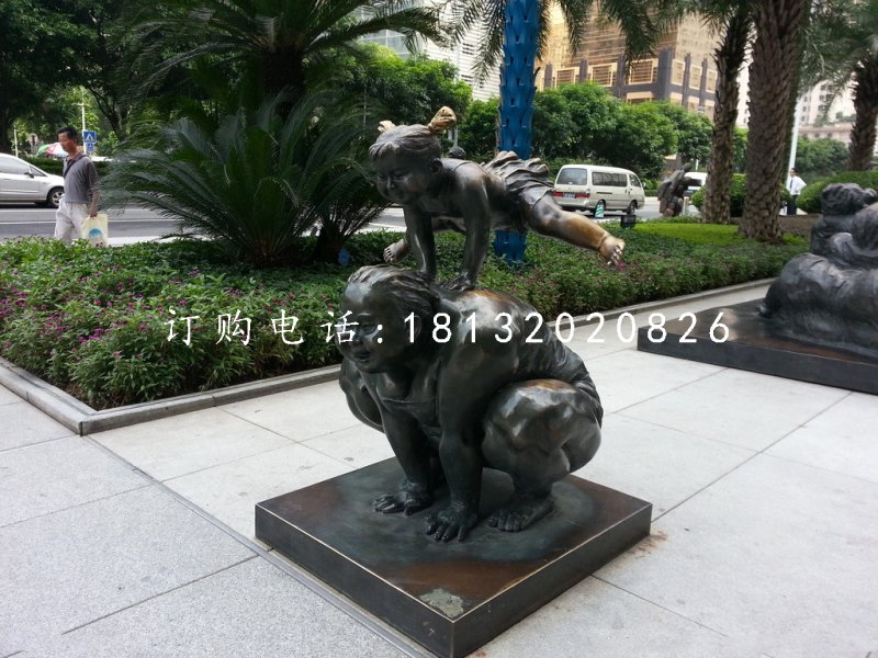 跳山羊銅雕,小區景觀銅雕