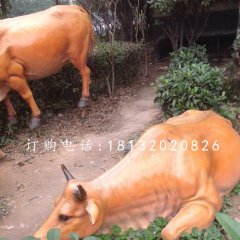 玻璃鋼黃牛，公園動物雕塑
