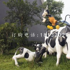 玻璃鋼奶牛雕塑，公園動物雕塑