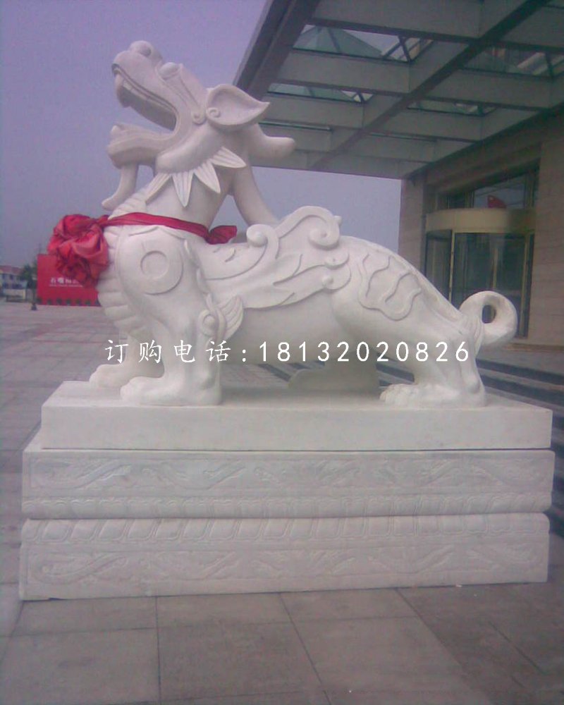 獨角獸石雕,漢白玉神獸
