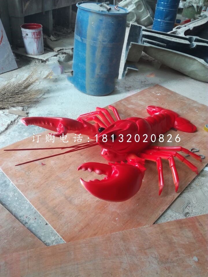 龍蝦雕塑，玻璃鋼龍蝦