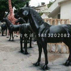 黑馬雕塑，玻璃鋼噴漆雕塑