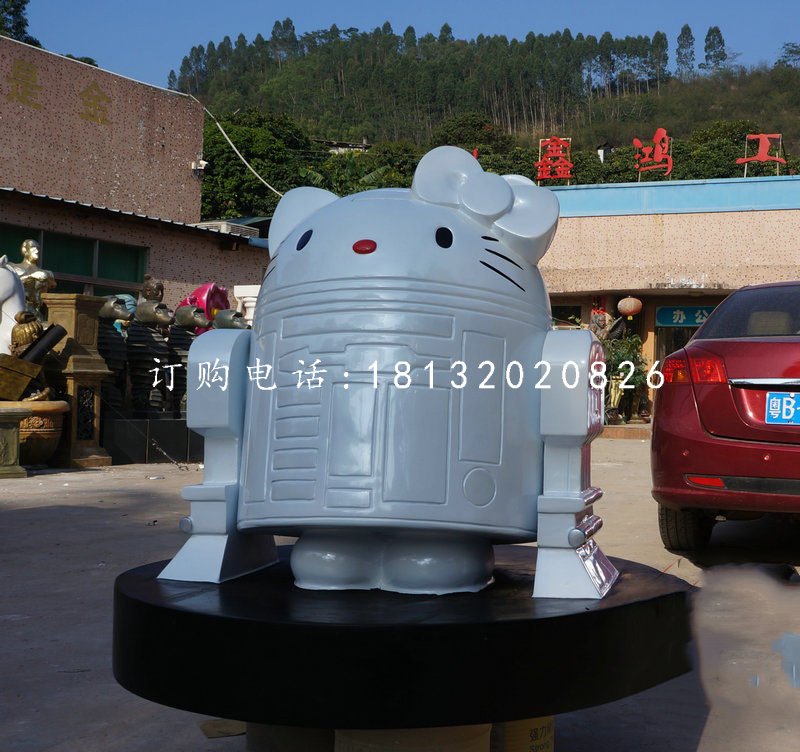 玻璃鋼機器凱蒂貓雕塑,卡通雕塑