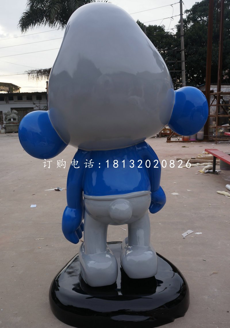 玻璃鋼藍精靈雕塑,卡通雕塑 (1)