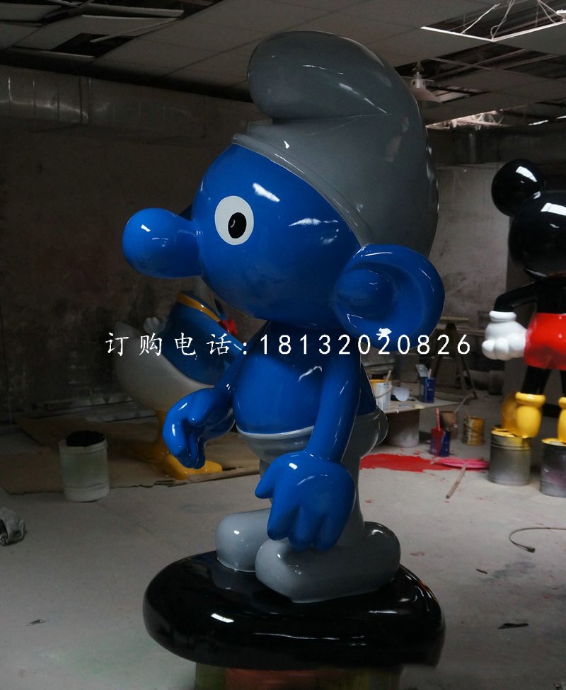玻璃鋼藍精靈雕塑,卡通雕塑 (2)