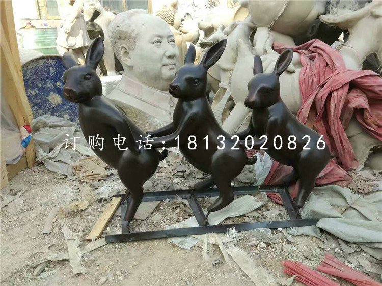 玻璃鋼烤漆動物,小兔子雕塑