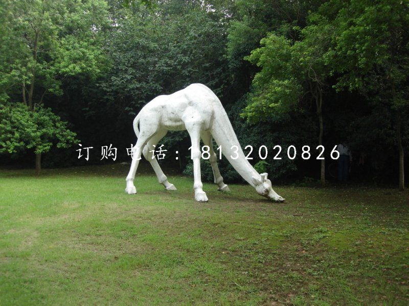 長頸鹿石雕，公園動物石雕