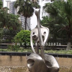 抽象女人雕塑，不銹鋼抽象人物