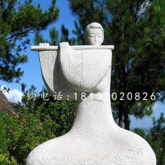吹笛子雕塑,抽象古代美女雕塑