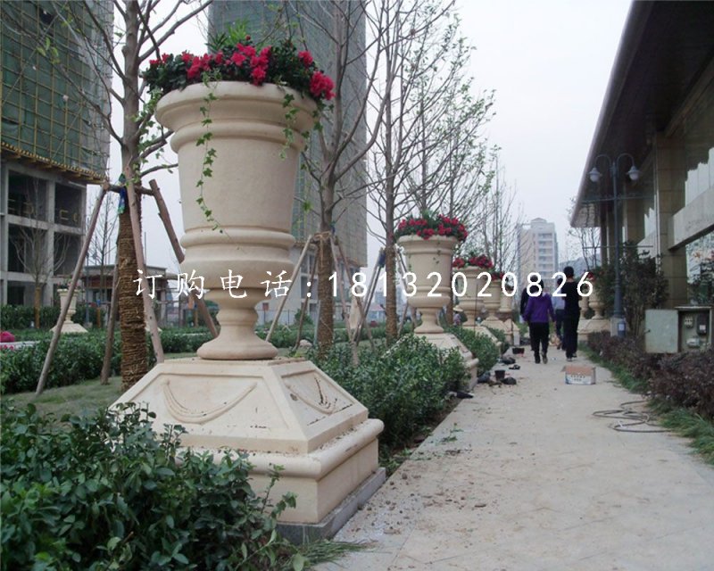 石花盆,小區景觀石雕