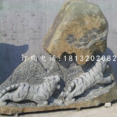 青石老虎雕塑,公園景觀石雕