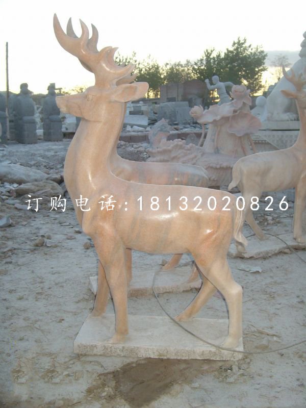 晚霞紅小鹿,動(dòng)物石雕