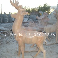 晚霞紅小鹿,動物石雕
