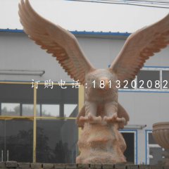 雄鷹石雕,晚霞紅老鷹石雕
