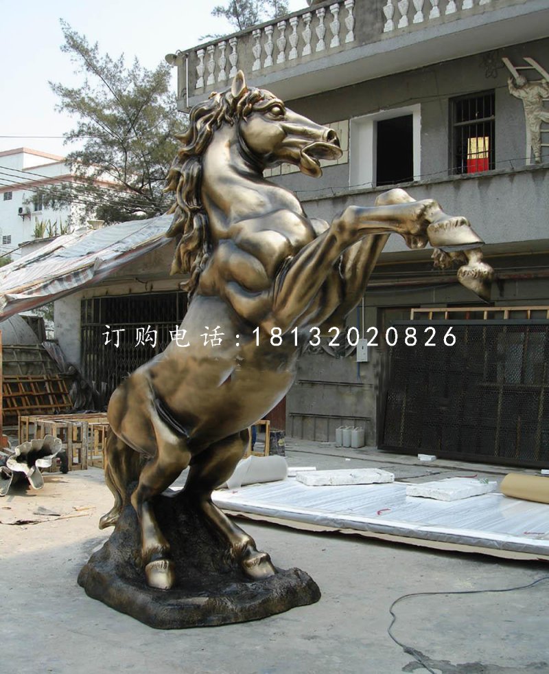 玻璃鋼仿銅立馬,廣場動物雕塑