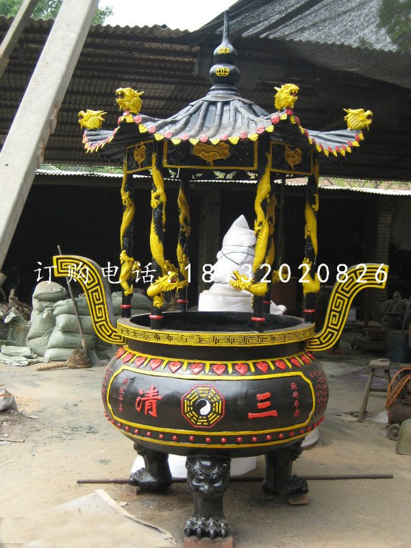 圓形香爐，鑄鐵香爐