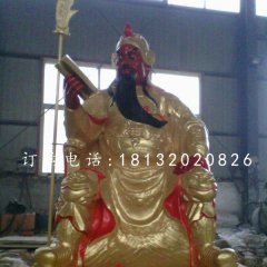 玻璃鋼紅臉關公雕塑，關二爺雕塑