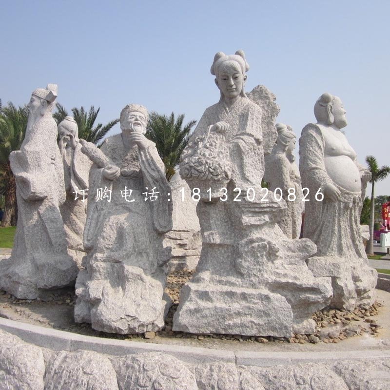 八仙石雕，公園神仙石雕