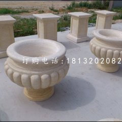 花缽石雕,小型石花盆