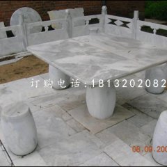 方桌圓凳石雕,公園休息椅