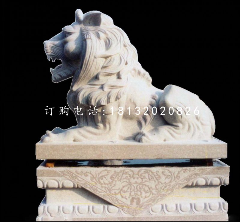 趴著的獅子石雕,歐式獅子雕塑